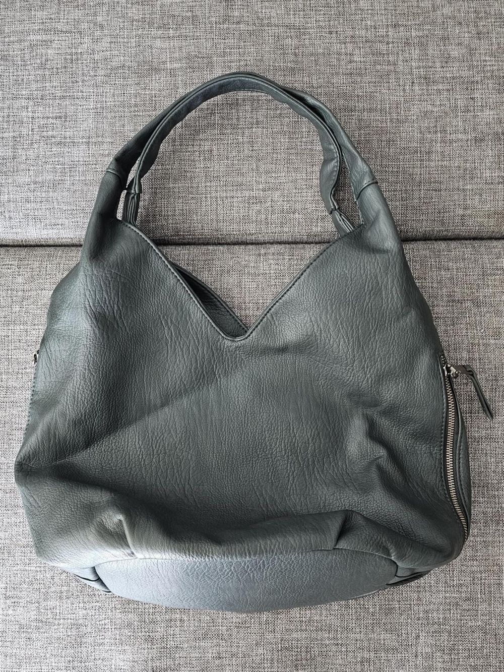 Soft Leather Hobo Bag - Deep Green